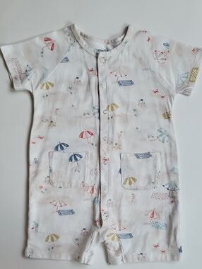 Pehr White Beach Print One-Piece Romper